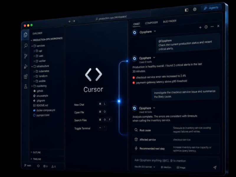 Cursor IDE integration with Opsphere operational layer